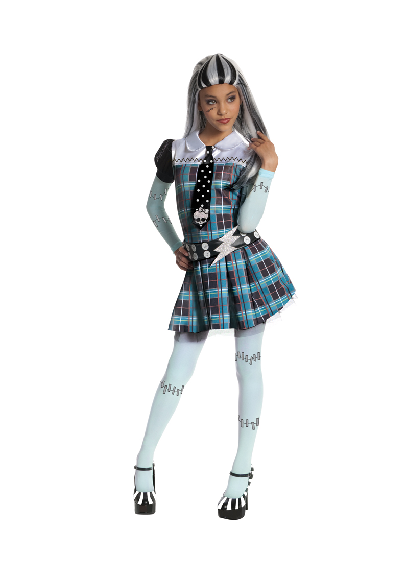 Girls Frankie Stein Monster High Fancy Dress Kids Halloween Costume